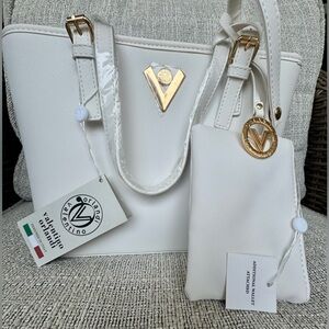 VALENTINO ORLANDI CREAM BAG WITH SMALL TOTE